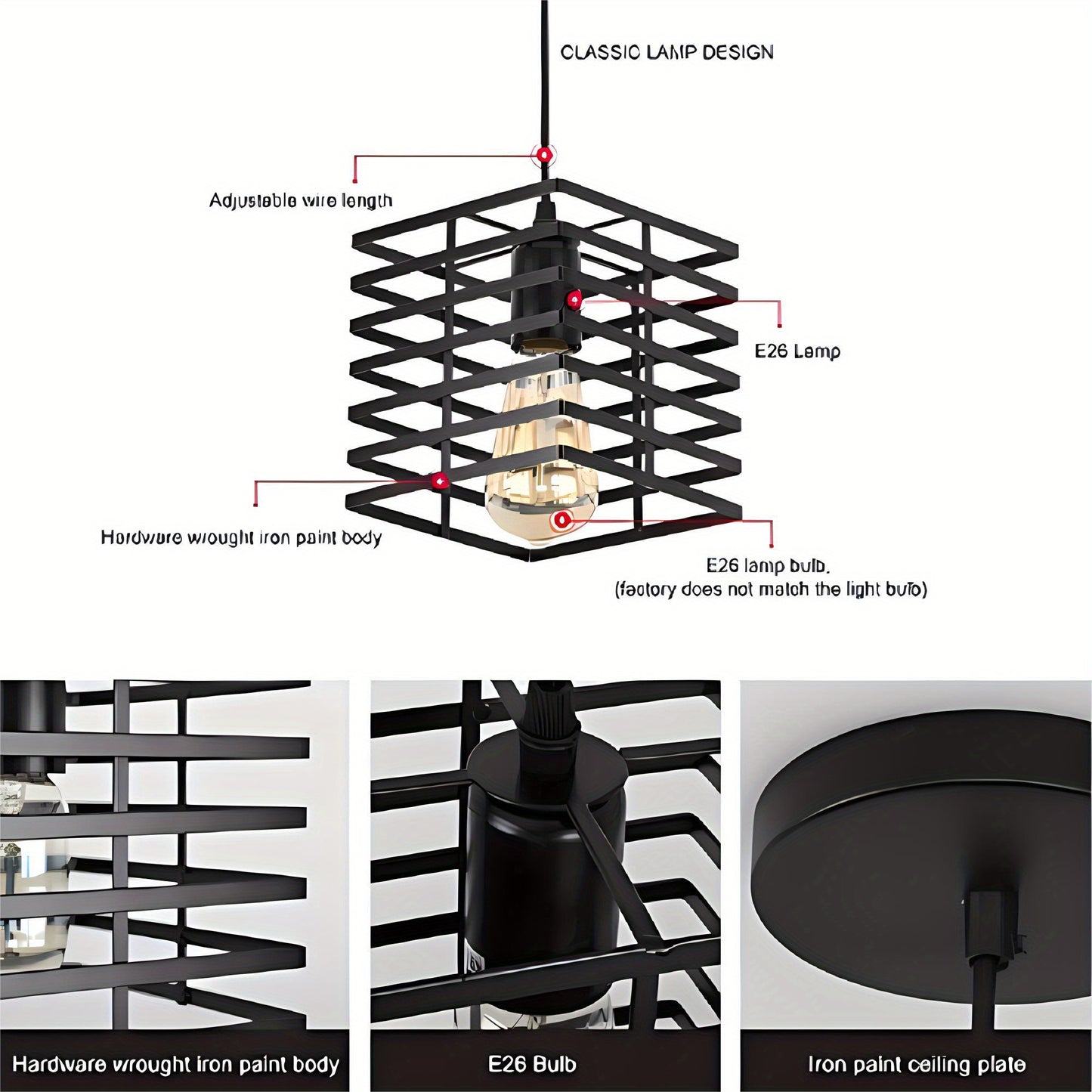 Modern Living Caged Cube Lamp